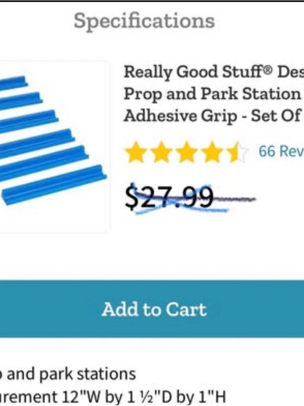 Really Good Stuff Desktop Prop and Park Station - Set of 20